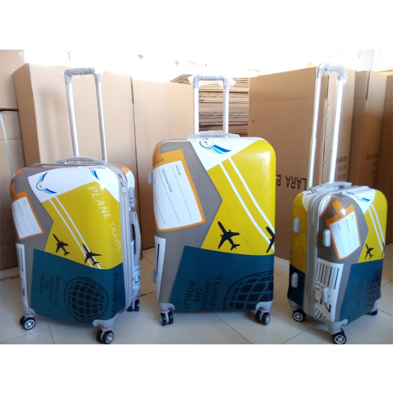 China Supplier 3 Pcs UK Flag Printed Hard Luggage Suitcases Luggage