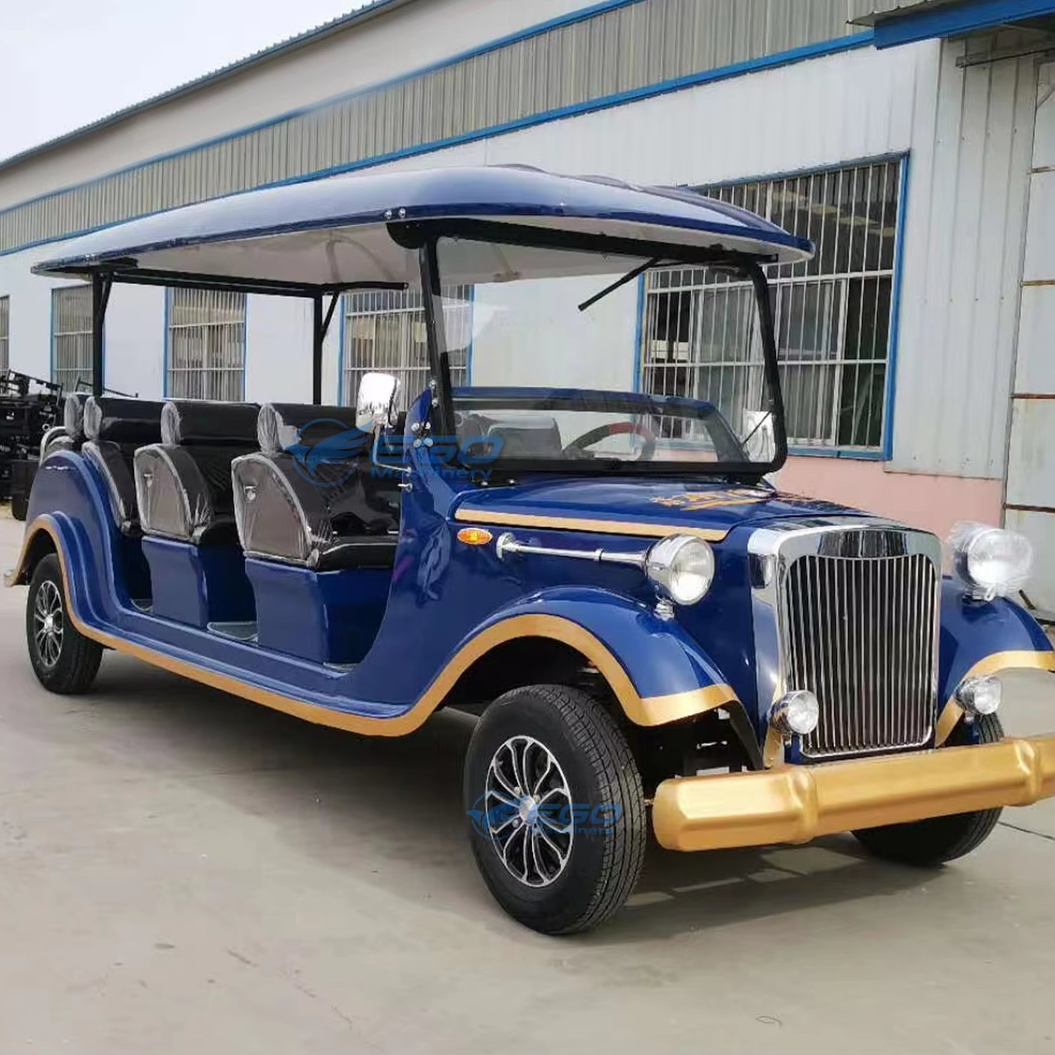 2024 New Style 11 Seats Luxury Electric Sightseeing Beach Cart Classic Vintage Golf Cart Sightseeing Car