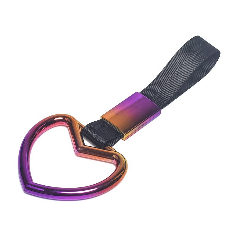 JDMotorsport88 JDM Neo Chrome Tsurikawa Rings Car Handle Straps Drift Charm Rear Bumper Warning Ring Decor Subway Bus