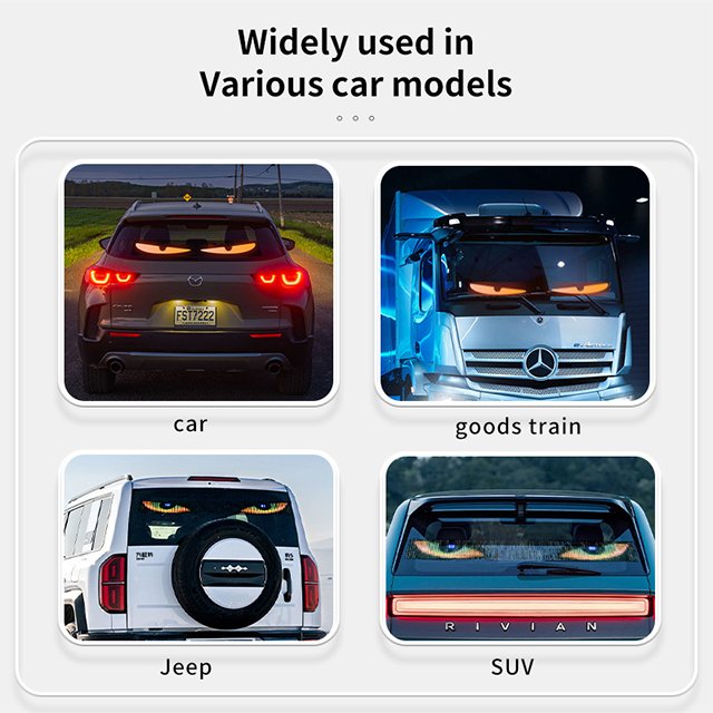 Truck Car Bus Windshield Devil Eye Flexible LED Display Screen Light up Message Soft LED Sign Board Programmable LED Ticker