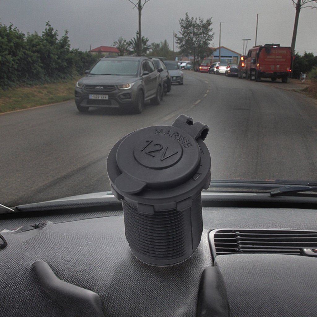 12V/24V Car Cigarette Lighter Socket, for Car Marine Motorcycle ATV RV and More, Car Interior Accessories