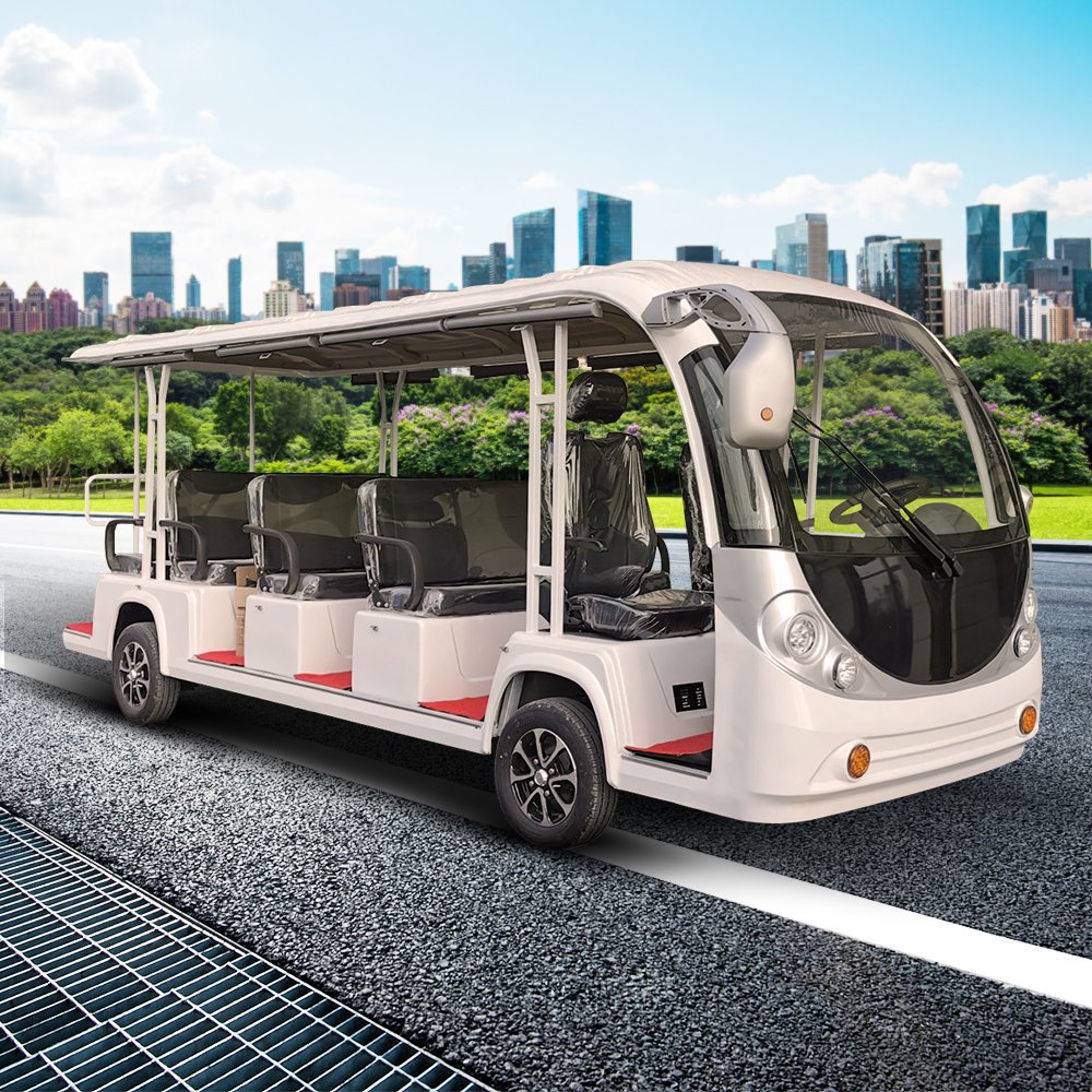 11 Seats 48V/72V 110km Classic Electric Sightseeing Car Off-Road Battery Powered Shuttle Enclosed Bus & Car