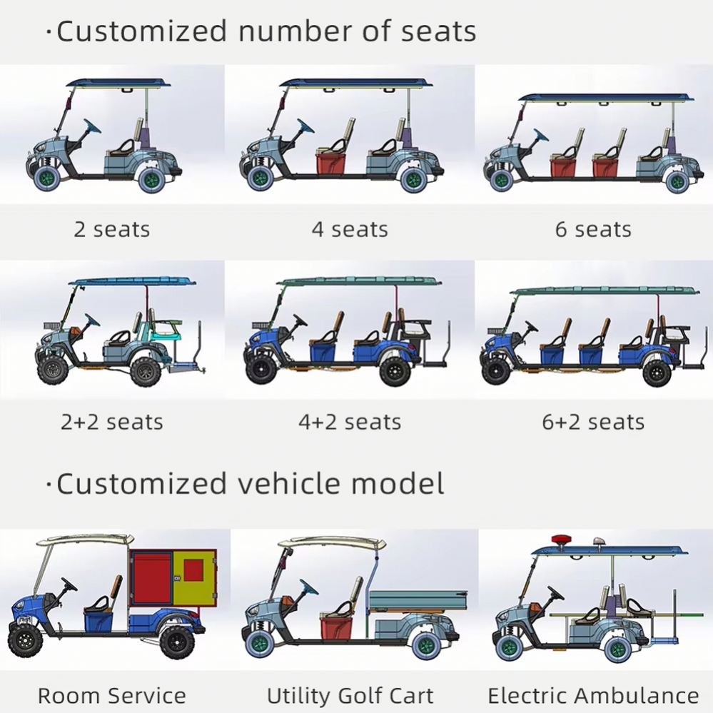 Shining Brand Factory Price 4 Wheel off Road Electric Hunting Buggy 4 Seater Golf Carts for Sale