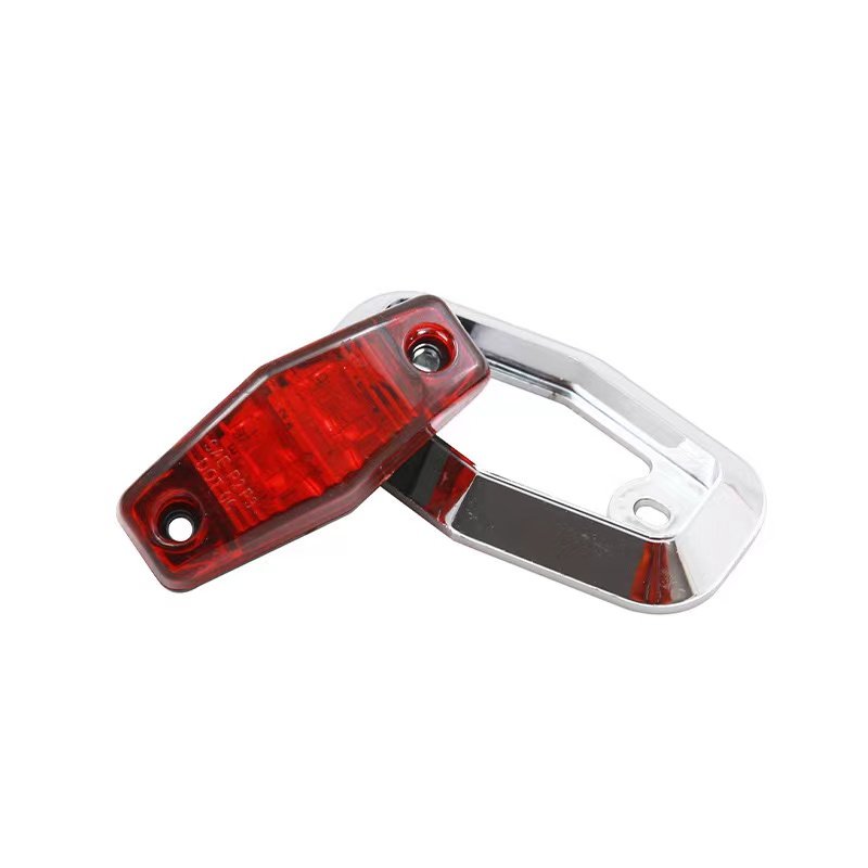 Chrome 2LED 10-30V Side Marker Lamp Indicators for Red Amber White Green Blue on Howo Truck Trailer Lorry Tractor