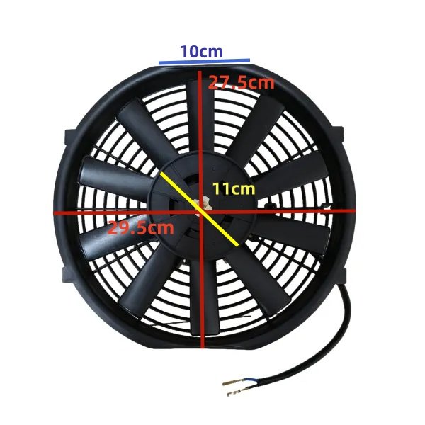 Factory Wholesale 10in Universal Car Condenser Cooling Fan 80W Radiator for 12V & 24V Cars Car Engine Cooling