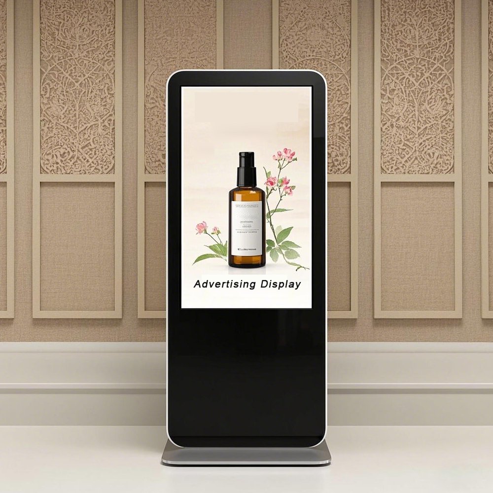OEM 43 55 Inch Vertical Video LCD Advertising Display Touch Screen Kiosk Floor Stand Digital Signage for Indoor Elevator