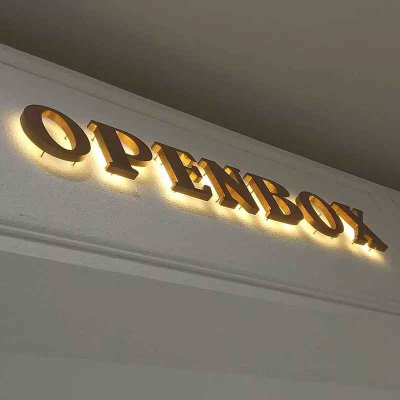 Customization Outdoor Interior 3D Metal Painted Stainless Steel Wall Logo Acrylic Light up Backlit Channel Letter Sign