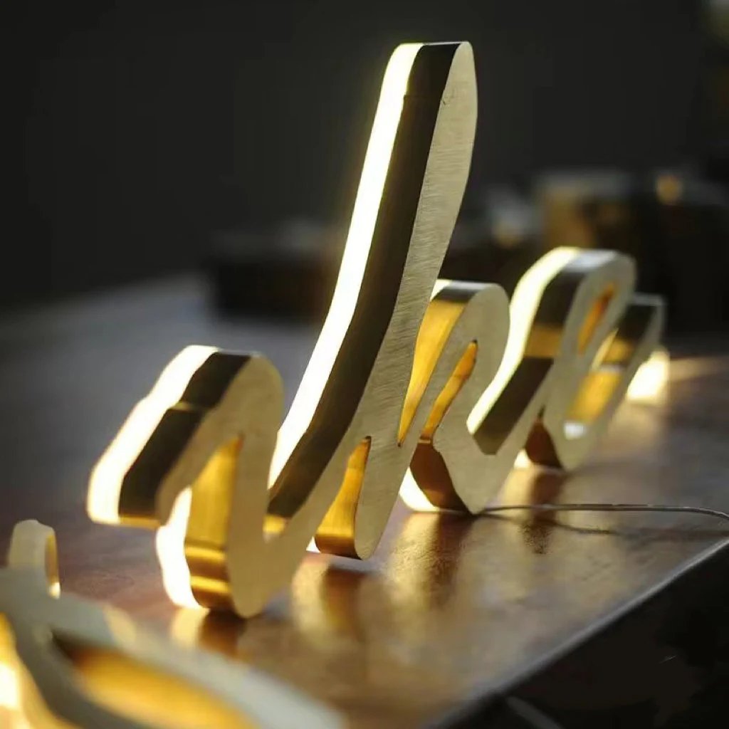 Customization Outdoor Interior 3D Metal Painted Stainless Steel Wall Logo Acrylic Light up Backlit Channel Letter Sign