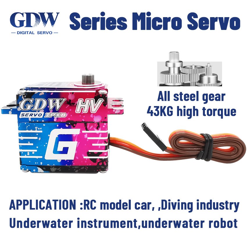 GDW SHARK IPX896 43KG 25T HV High Torque Waterproof Brushless Digital Servos for 1/8 1/10 RC Model Car Crawler Accessories