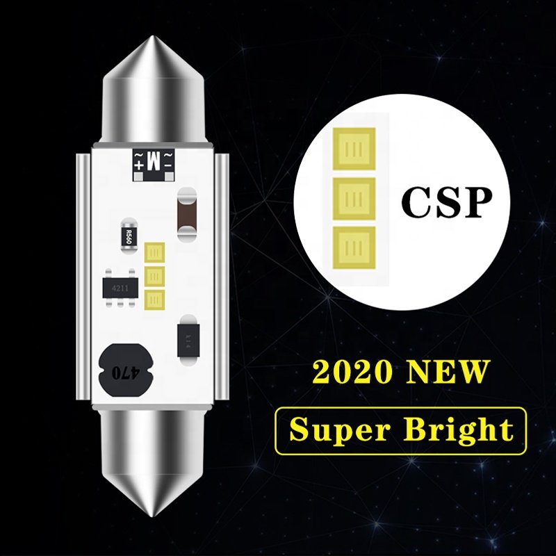 Car LED New CSP Blub Car Interior Dome Lamp License Plate Reading Light White CANBUS 31mm 36mm 39mm 41mm C5W Festoon