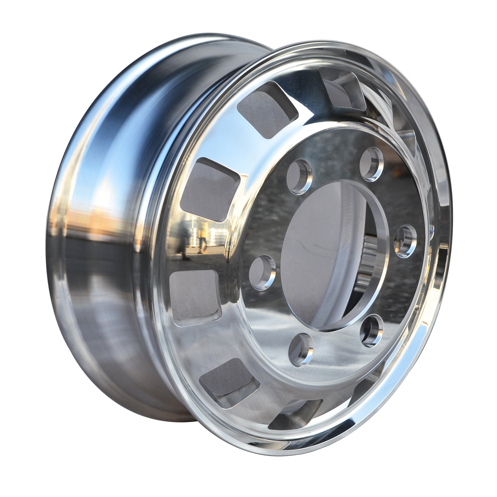 17.5x6.0 Aluminum Truck Wheel Hub Pilot Machined & Polished Forged Wheel for Trucks/Buses Dual Wheel