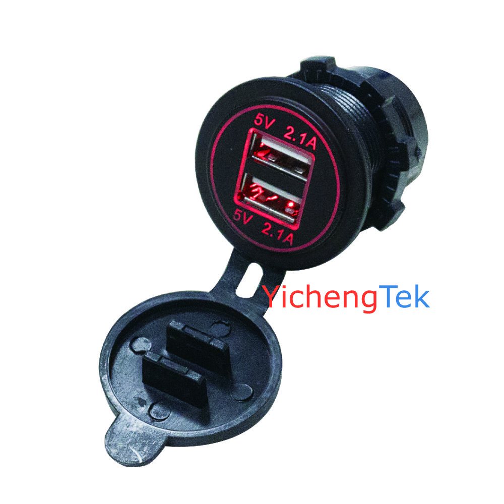 5V 4.2A Output Double Power Adapter 12V 24V Car Bus Dual USB Charging Port Charger Socket