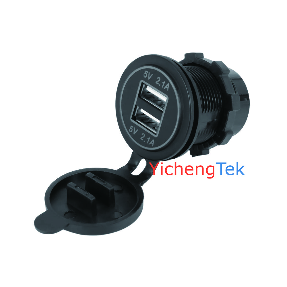 5V 4.2A Output Double Power Adapter 12V 24V Car Bus Dual USB Charging Port Charger Socket