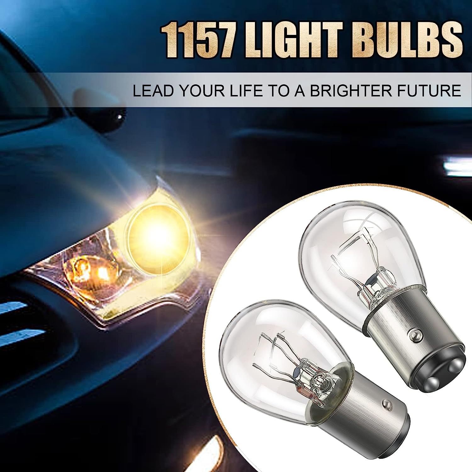 1157 Bulb, Brake Light Bulbs, Turn Signal Bulb Replacement for Marker Tail Running Parking Backup Lights
