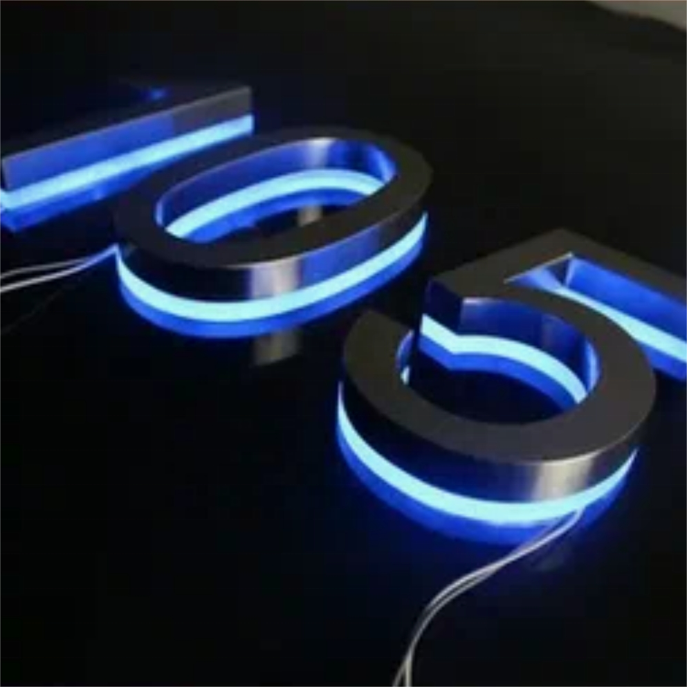 Custom Architectural Commercial Office 3D Backlit Letters Outdoor Commercial Letters LED Stainless Steel Acrylic Signage Letters