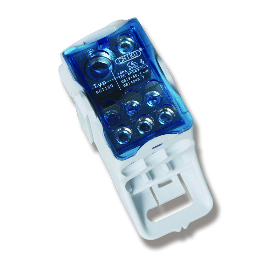 Din Rail Bus Bar 80A 125A 160A 250A 400A Power Distribution Screw Terminal Blocks High Amp Distribution Block Accessories
