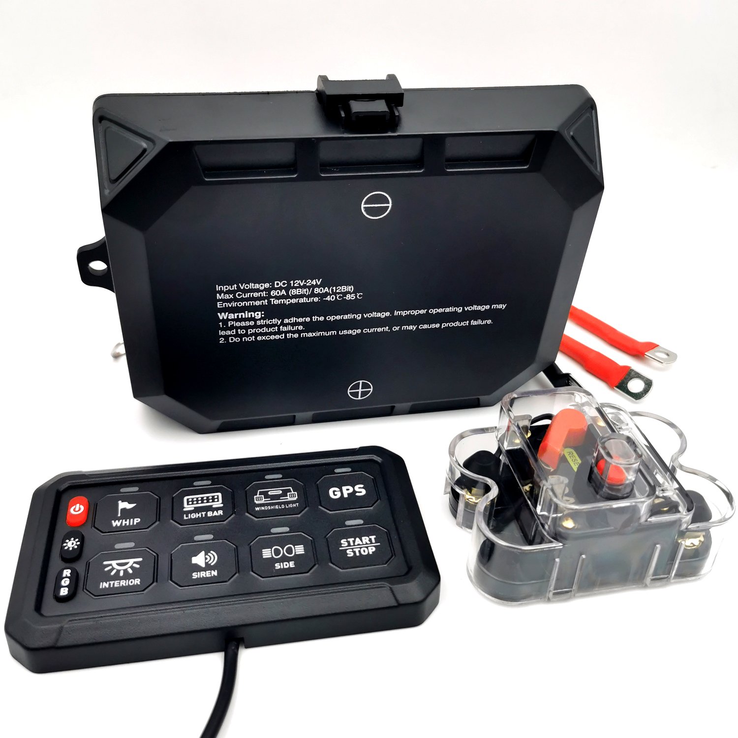 12V 8 Gang Remote Control LED Lights Switch Panel Universal for Excavator Offroad Cars Boats Bus