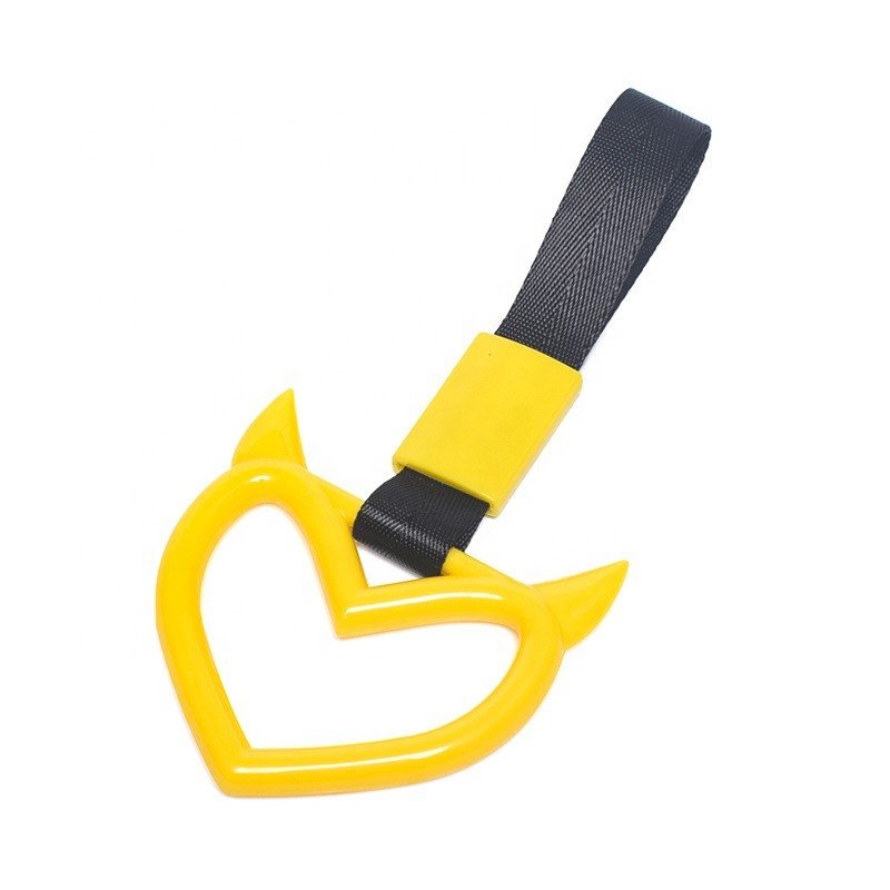 Exterior JDM Devil Heart Tsurikawa Ring Car Warning Subway Train Bus Handle Strap