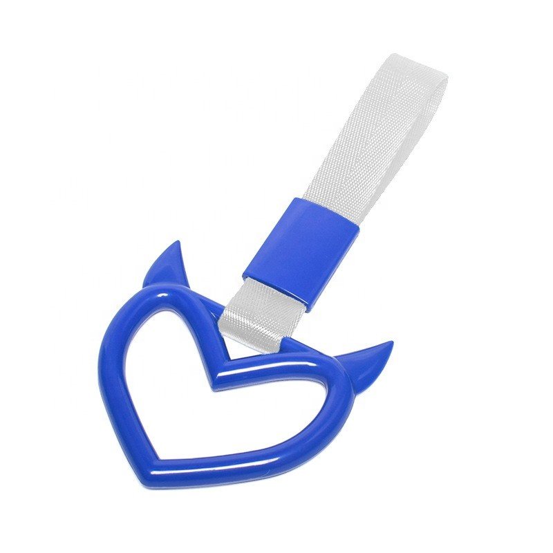 Exterior JDM Devil Heart Tsurikawa Ring Car Warning Subway Train Bus Handle Strap