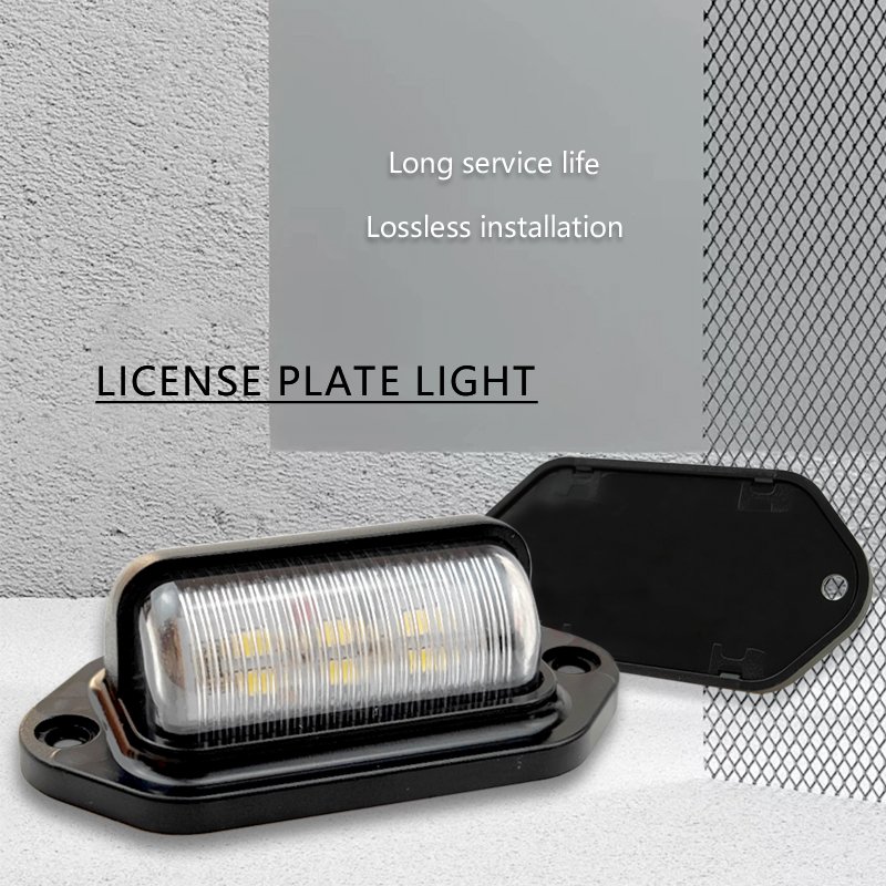 2pcs Universal 12V-24V LED License Plate Tail Light Interior Courtesy Side Marker Lamp for Truck SUV Trailer Van RV Boats Buses