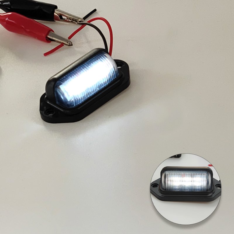 2pcs Universal 12V-24V LED License Plate Tail Light Interior Courtesy Side Marker Lamp for Truck SUV Trailer Van RV Boats Buses