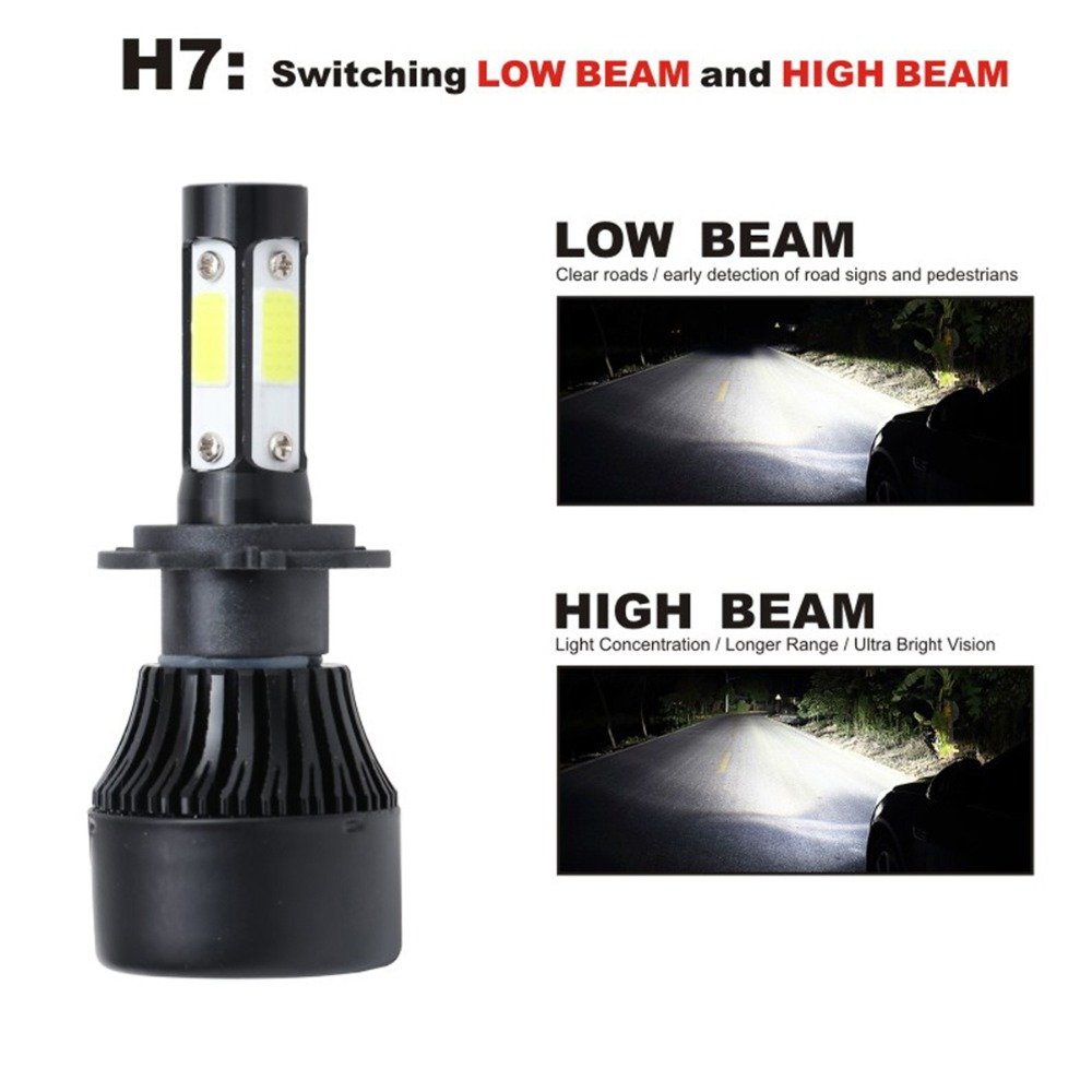 Factory Hot Sell X7 H4 Led Lights 4 Sides LED Headlight X7 X6 6000K 8000LM COB Led Headlight Bulb H4 H7 H11