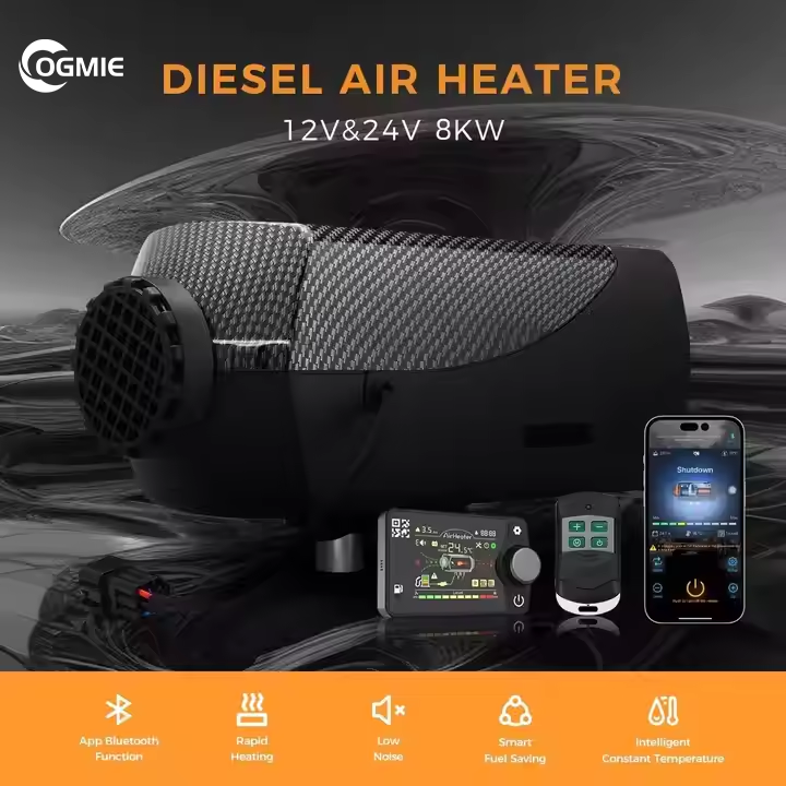 OGMIE TOP Sale New Arriving Bluetooth Plastic Shell 2KW 5KW Diesel Heater 12V 24V Diesel Parking Heater for RV Bus Car Boats