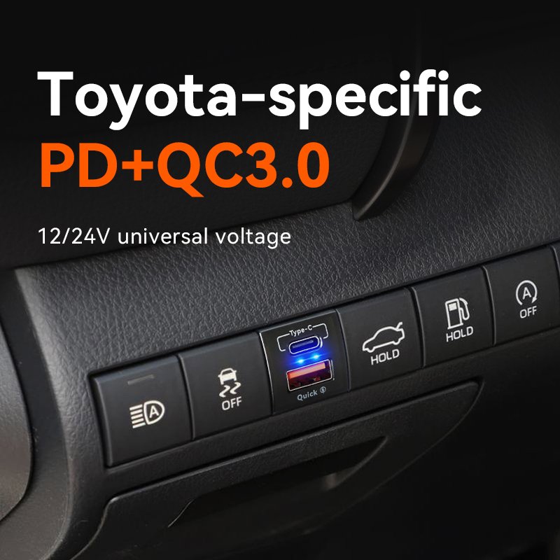 Wholesale Type c ultra Toocki 33w Charging Car Lighter Fast Charger 12V 24V QC3.0 38W for Toyota