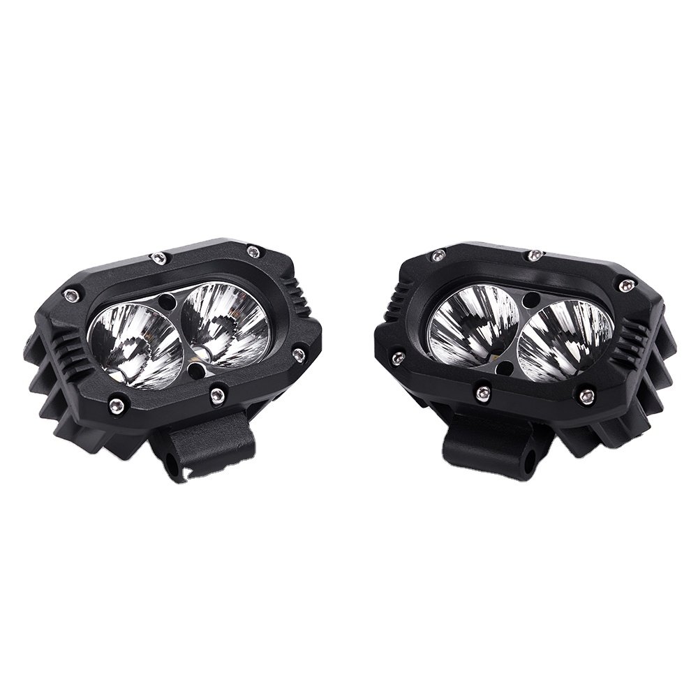 White And Amber Color Offroad Fog Light Rectangle LED Work Light Driving Light for Trucks Scooters