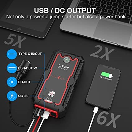UTRAI Jstar One Power Bank 2000A Lithiumion Battery Car Booster Starting Device Car Jump Starter Portable Emergency Charger