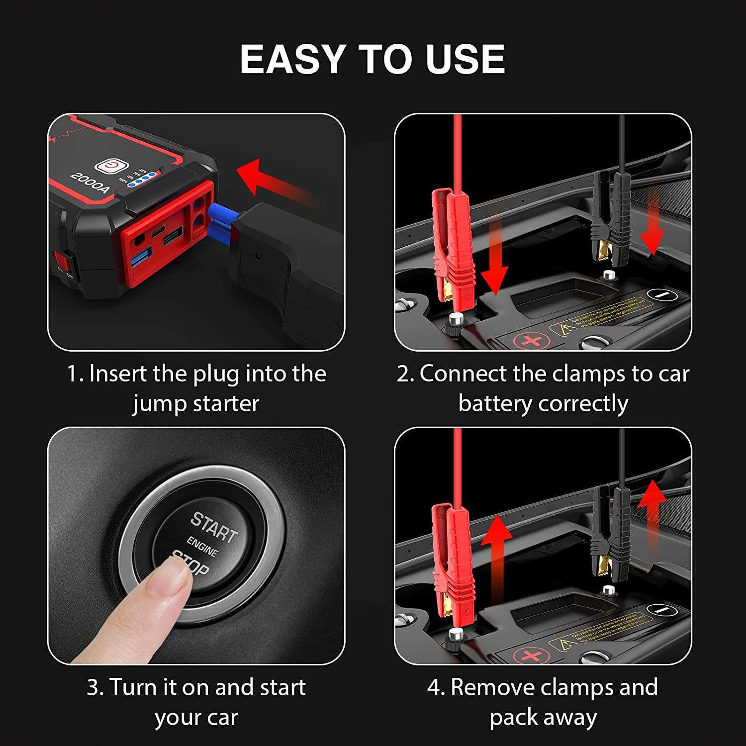 UTRAI Jstar One Power Bank 2000A Lithiumion Battery Car Booster Starting Device Car Jump Starter Portable Emergency Charger