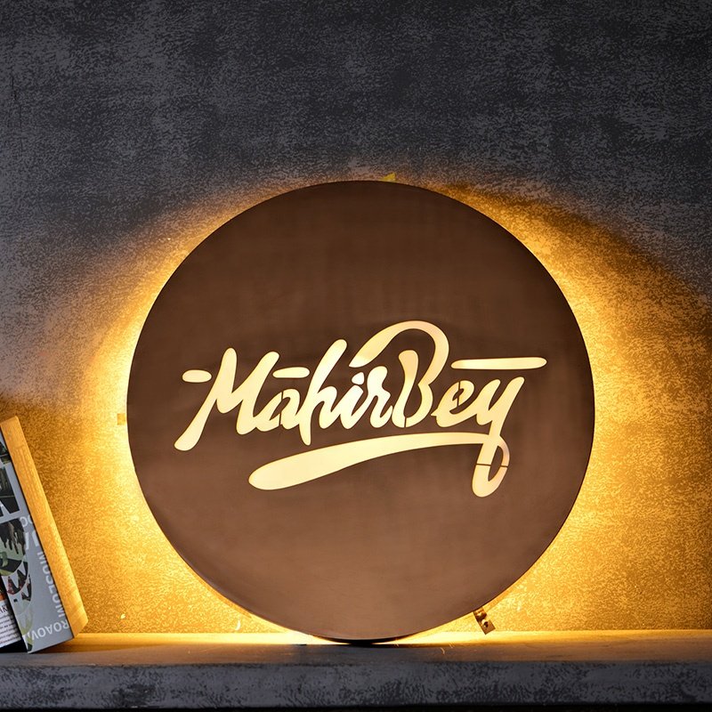 SP Factory Custom 3D Led Sign Round Backboard Stainless Steel Alphabet Letter Signs Metal Light Led Outdoor Letters Logo Signage