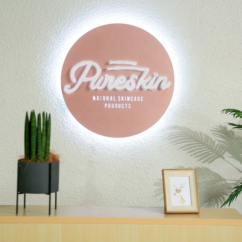 SP Factory Custom 3D Led Sign Round Backboard Stainless Steel Alphabet Letter Signs Metal Light Led Outdoor Letters Logo Signage