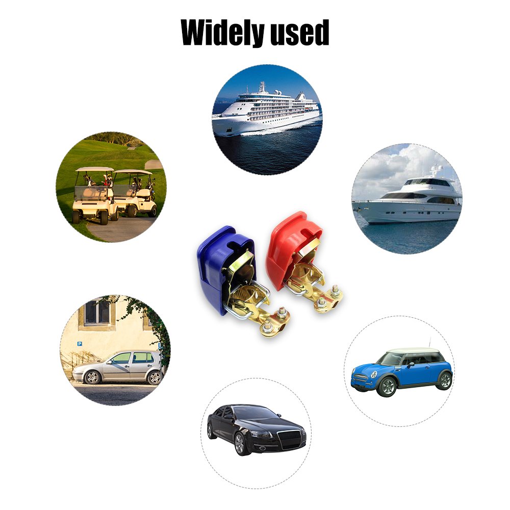 Podofo 2Pcs 12V Quick Release Battery Terminals Clamps for Car Caravan Boat Motorcycle Car-styling Car Accessories Universal