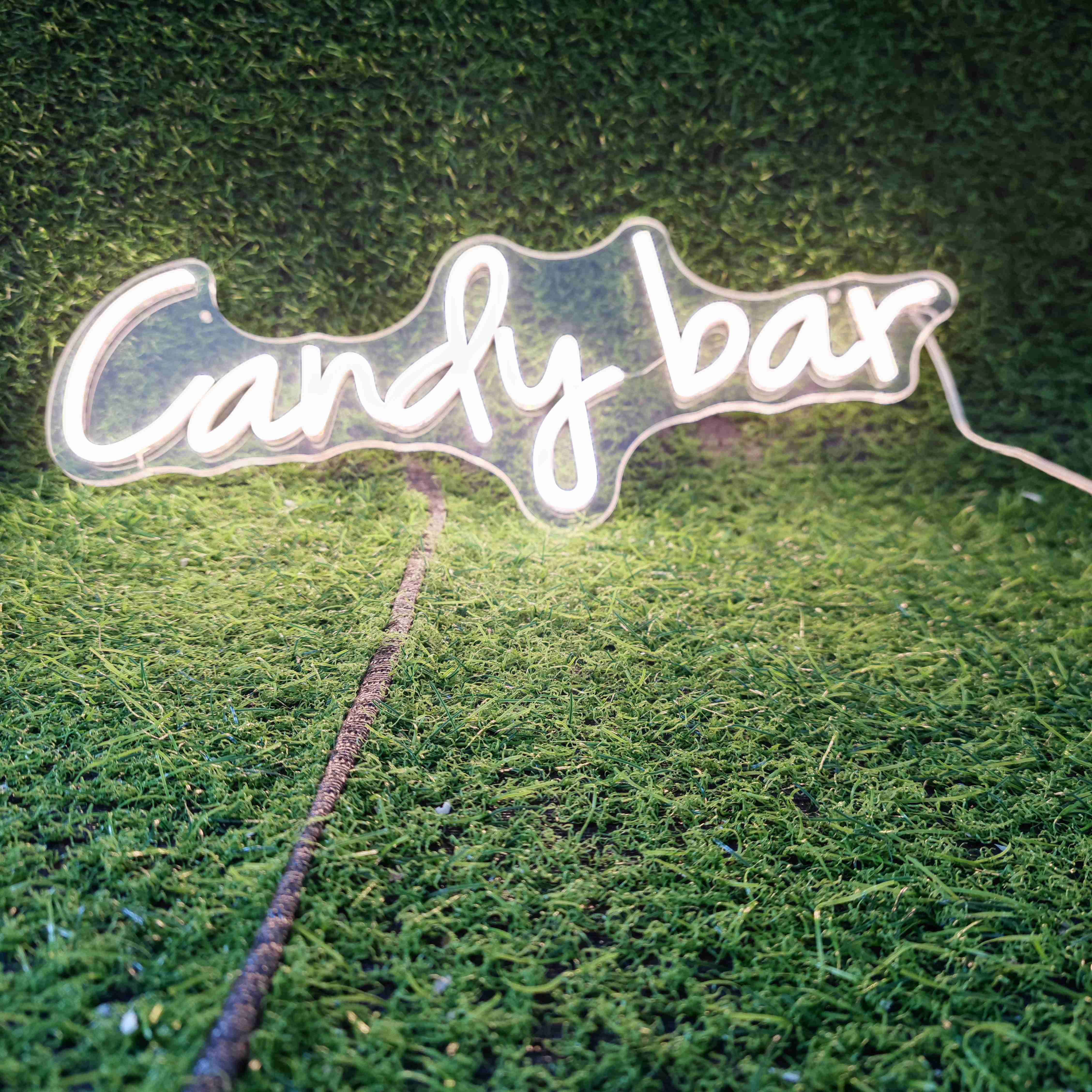 Free Design No MOQ Candy bar LED Neon Light for Store Business logo