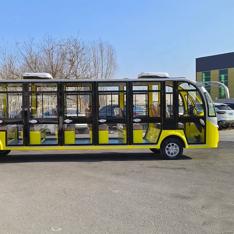 Electric Car Mini Fourteen Seat Electric Tour 20 Person Lithium Lead Acid Battery With Doors Countryside Sightseeing Bus Sale