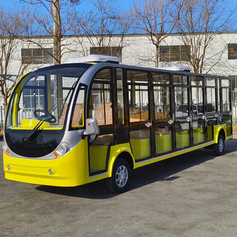 Electric Car Mini Fourteen Seat Electric Tour 20 Person Lithium Lead Acid Battery With Doors Countryside Sightseeing Bus Sale