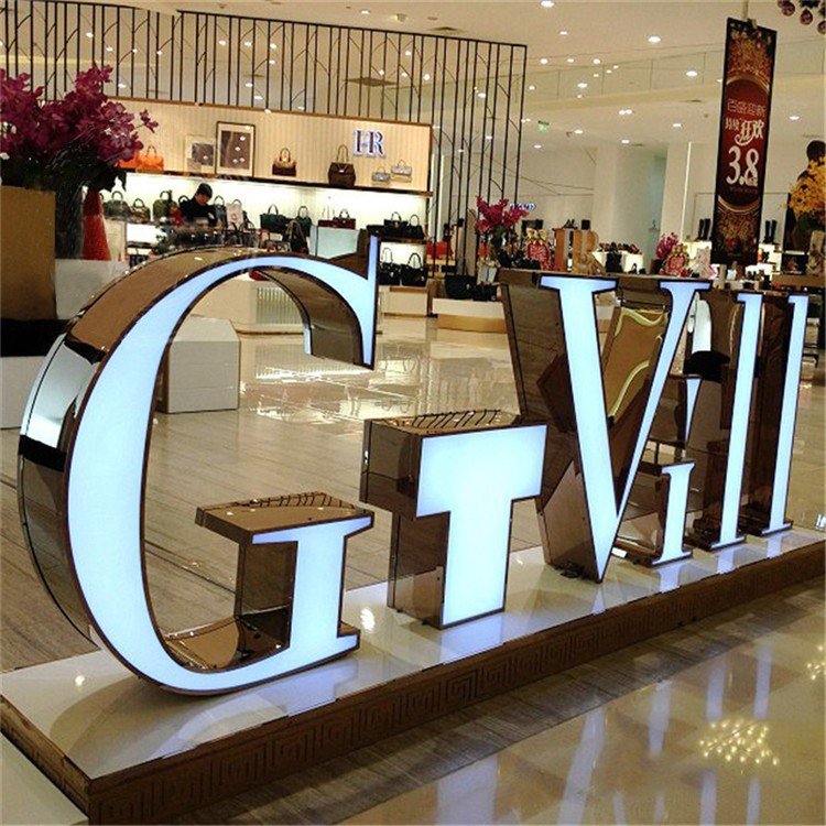 High Bright Store Front 3d Outdoor Advertising Acrylic Led Light Sign Letters