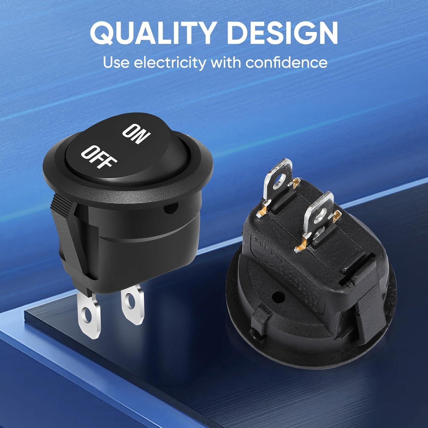 12V Circular Rocker Switch 2Pin AC 6A/250V 10A/125V SPST 2 Position On/Off Toggle Switch KCD Rocker Switch T85 for Car Boat RV
