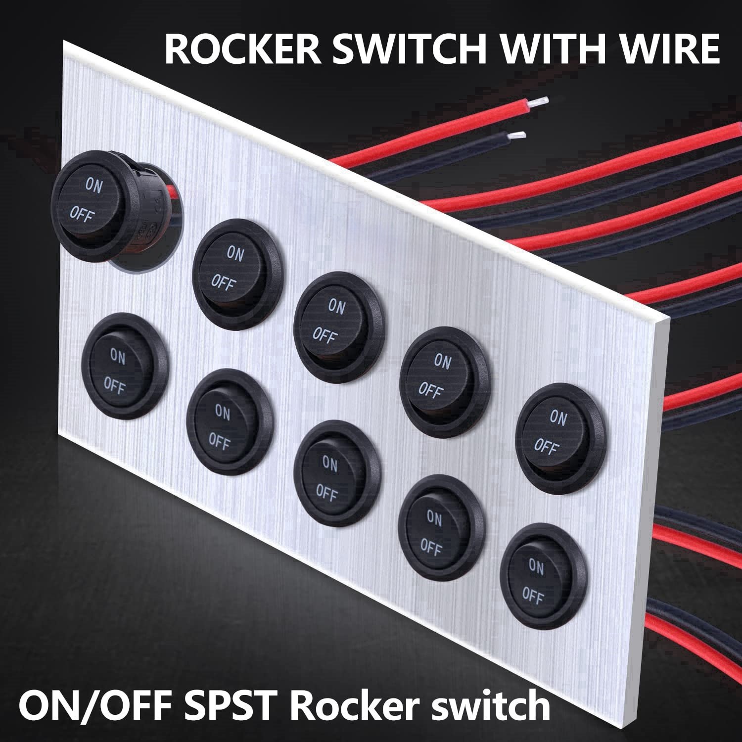 12V Circular Rocker Switch 2Pin AC 6A/250V 10A/125V SPST 2 Position On/Off Toggle Switch KCD Rocker Switch T85 for Car Boat RV