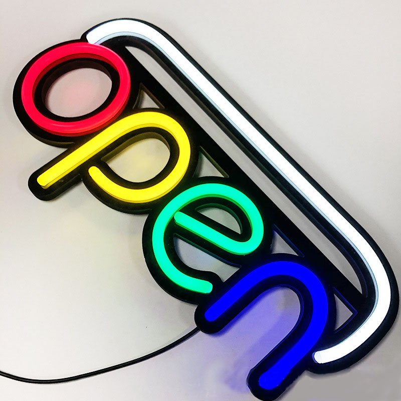 Customized Acrylic Luminous Cashier Led Neon Sign Open Lighting Custom Now Open Sign Neon Indoor Signs