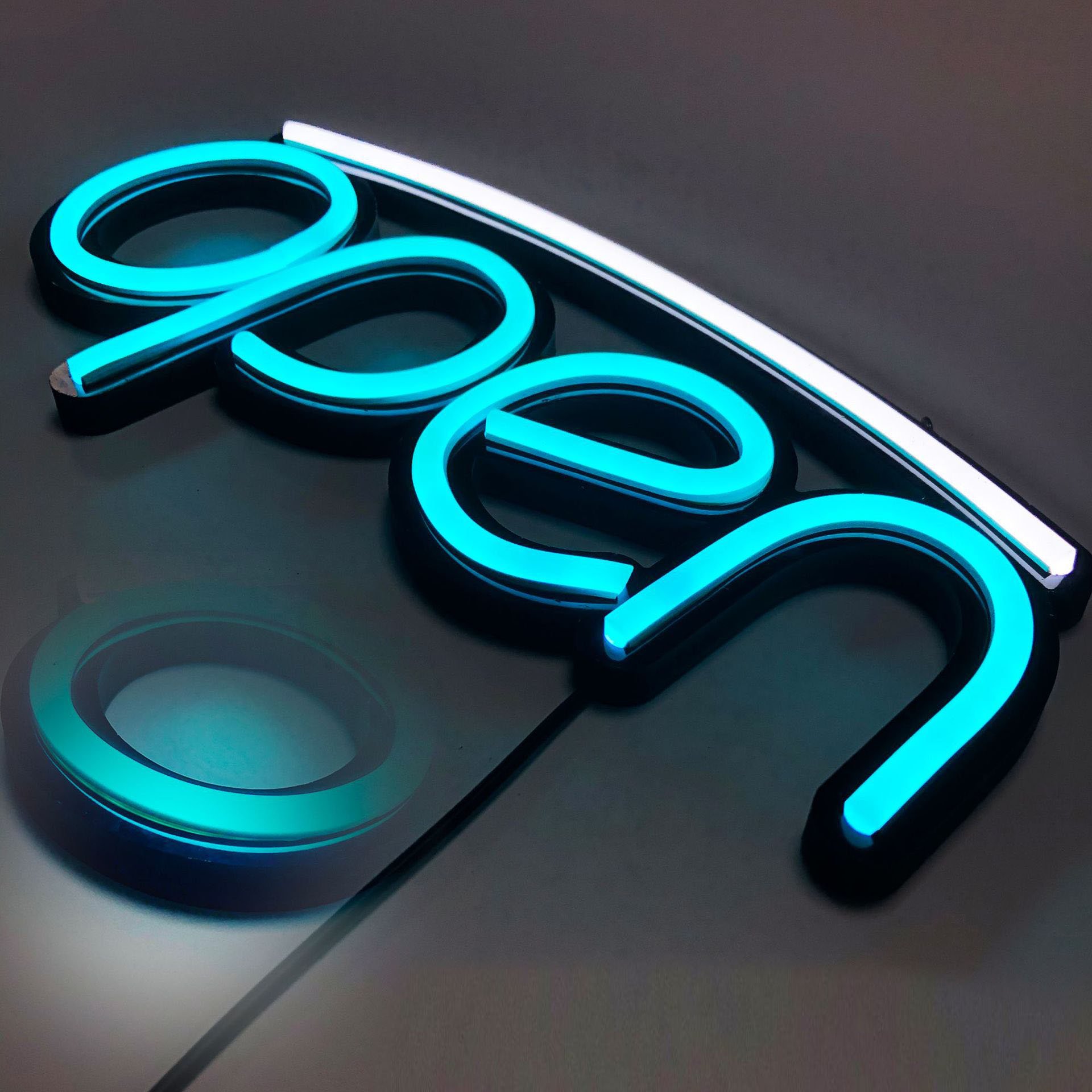 Customized Acrylic Luminous Cashier Led Neon Sign Open Lighting Custom Now Open Sign Neon Indoor Signs