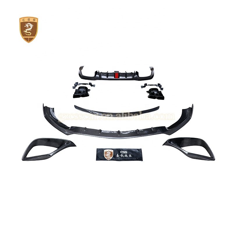 For Mercedes Bens E63 W213 Bra-B Style Body Kit Carbon Glossy Rear Diffuser Ducktail Spoiler Exhaust Cover