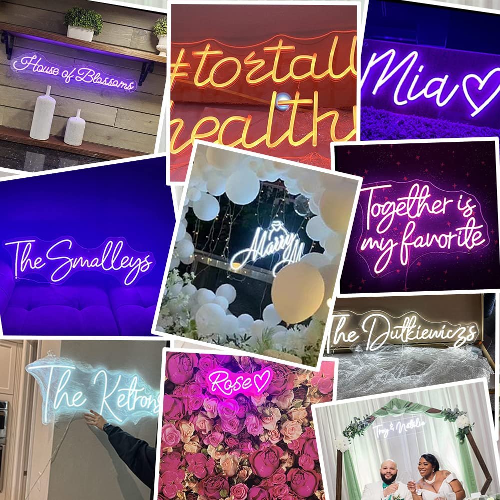 Custom Neon Signs Personalized Large Led Neon Lights Sign for Wall Decor Wedding Birthday Party Bedroom Bar Shop