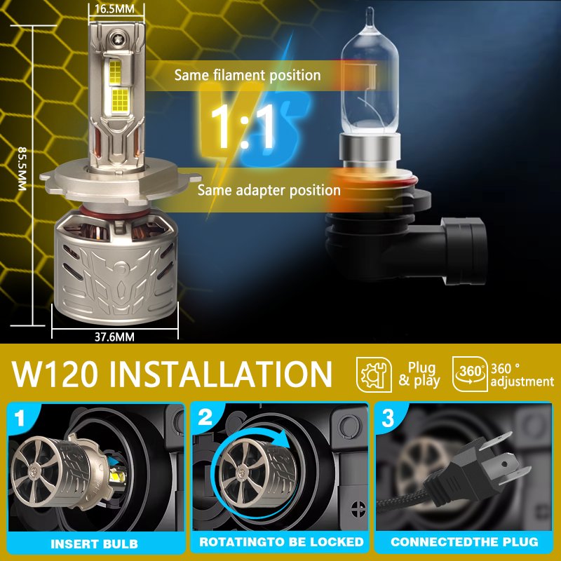 CAROLYN CSP Chip 120w Led H7 Headlight H11 9004 9007 H4 LED 9005 240 w Hb3 9005 Hb4 9006 Led Headlight Bulb Led Car Lights 240w