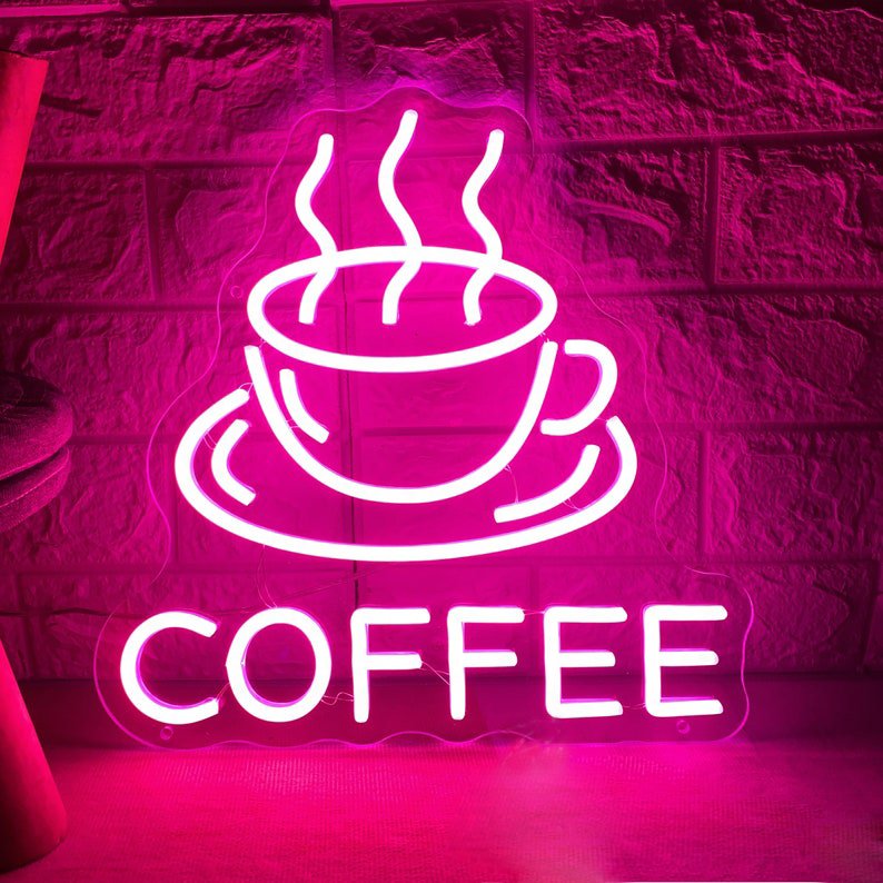 China Supplier DIY Outdoor LED Burger Open Coffee Shop Board Wall Hanging Flex Neon Lights Sign for Advertising