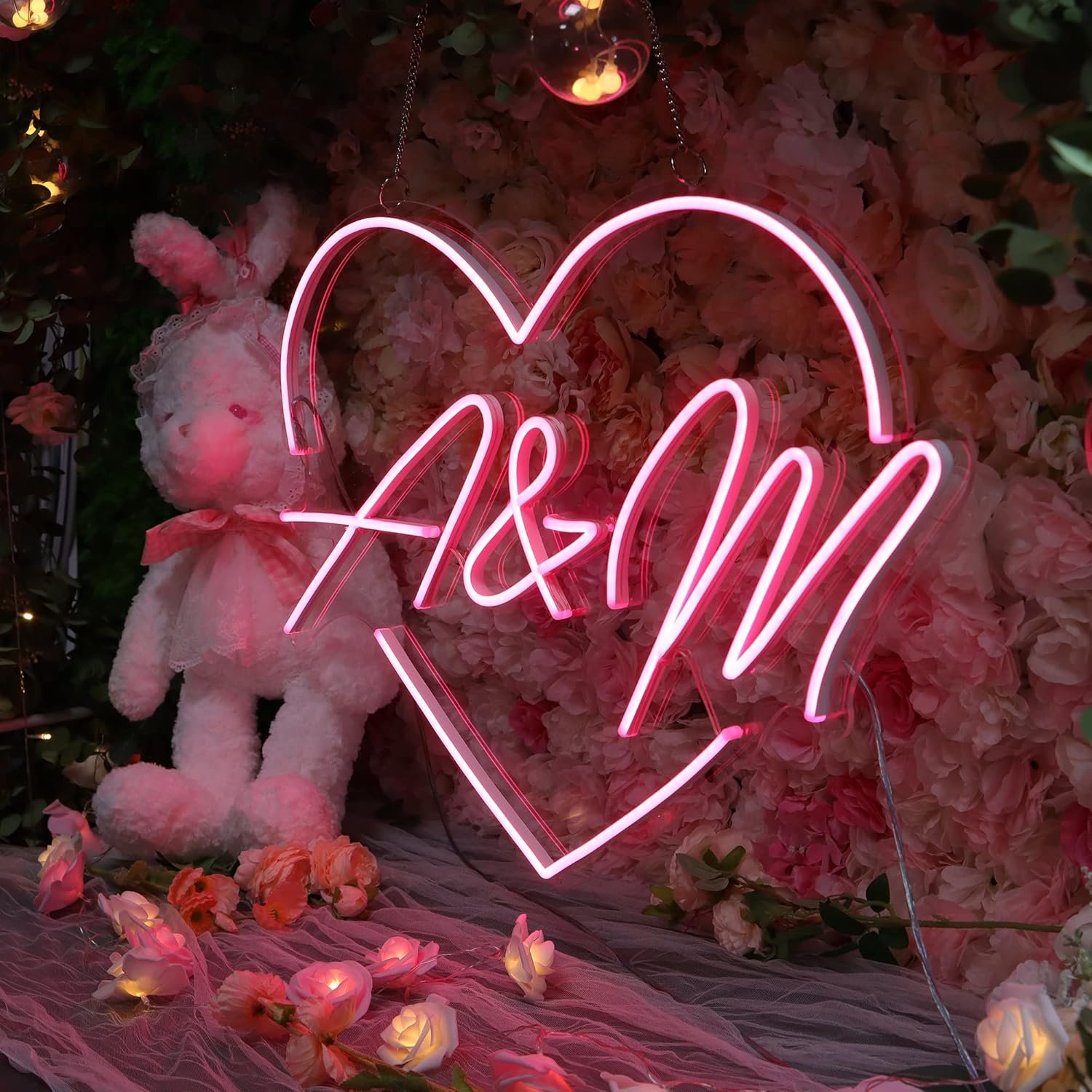 Custom Neon Sign USB Powered Vibrant Design Ideal for Festivals, Weddings, and Business Branding