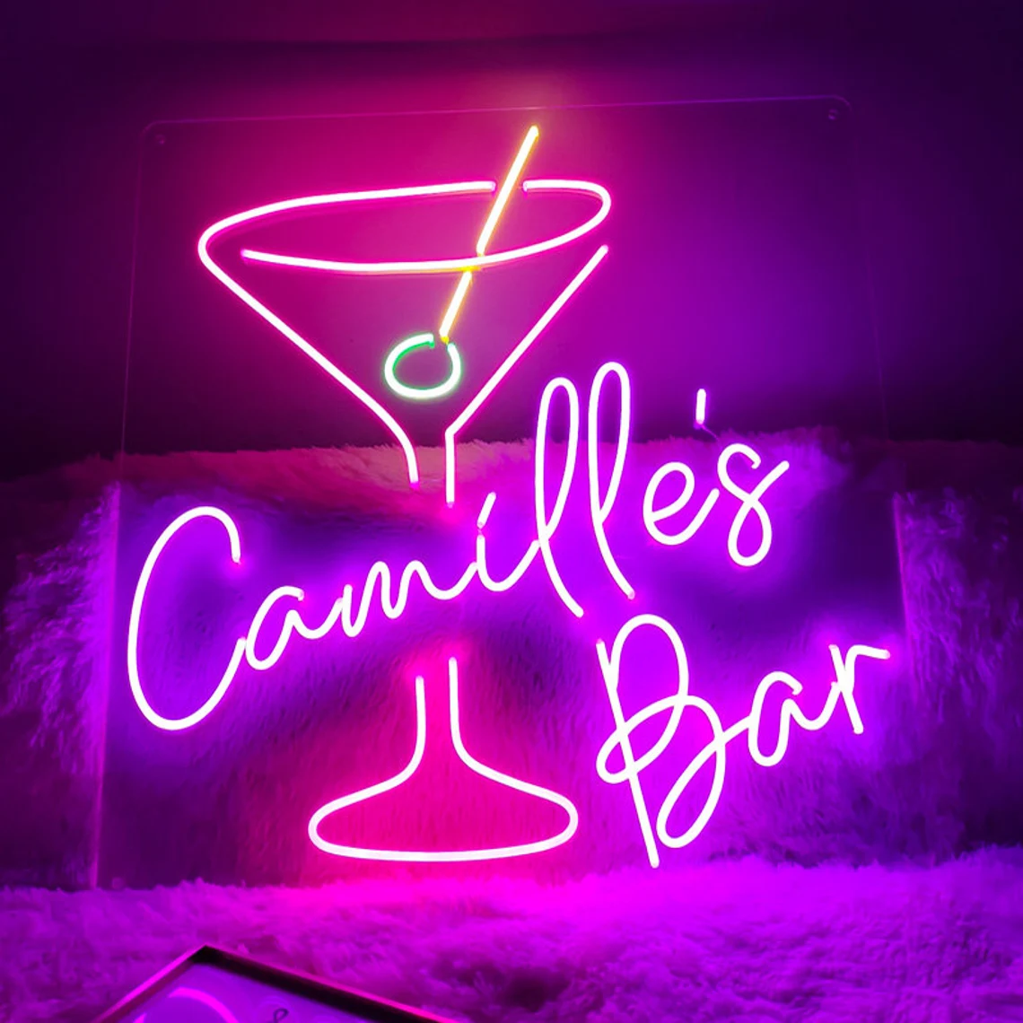 Custom Remote Control Neon Sign Personalized Microphone Bar Led Light Sign Beer Cheers Followers Wall Neon Light Decor