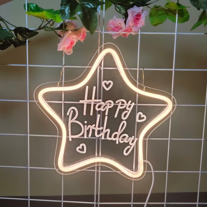 Customized Outdoor Indoor Shapes Rgb Party Happy Birthday Wedding Marry Me Neon Sign Led Letter Lamp
