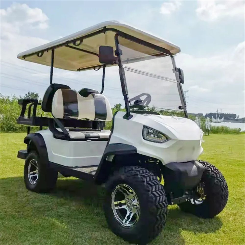 2023 Electric Chinese Golf Cart 4+4 Road Wheels Ready Goods Compatible Club Car New Condition-72V 48V Battery Voltage Options
